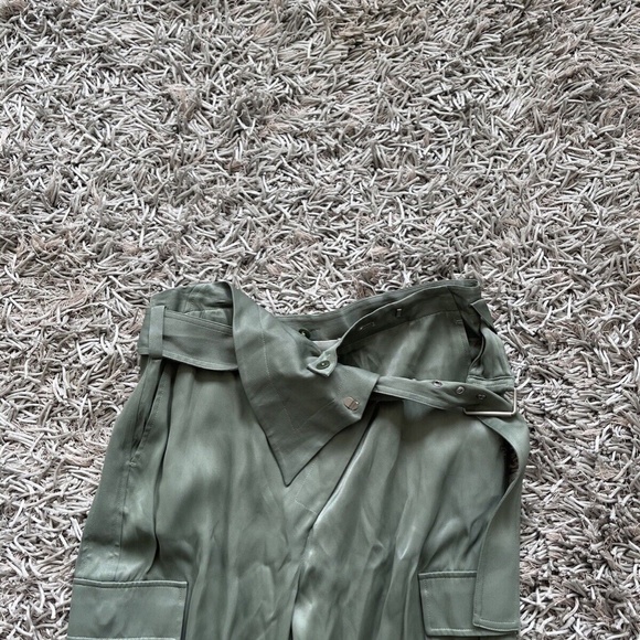 3.1 PHILLIP LIM Satin Foldover Waist Joggers Sage Sz 6 US❤️ - Picture 7 of 10
